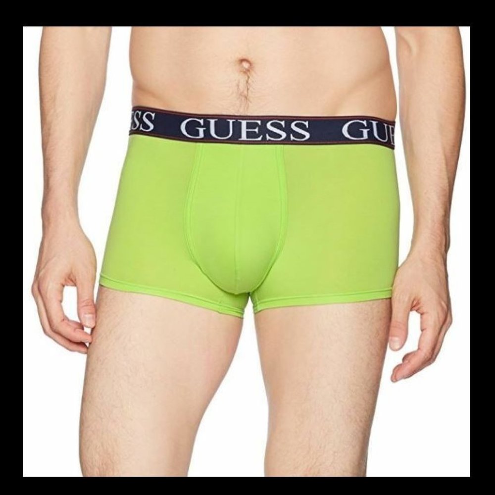 GUESS Men's Microfiber Boxer Trunk Epine LIme
